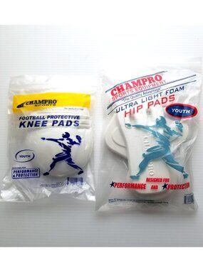 Champro Youth Football Knee Hip Tail Pads 5 Piece Set Ultra Light Foam NEW